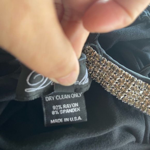 DONNATELLA Rhinestone halter low back long dress/gown black RARE - Picture 7 of 7